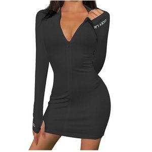 LuFeng’s Embroidered Long Sleeve Bodycon Dress